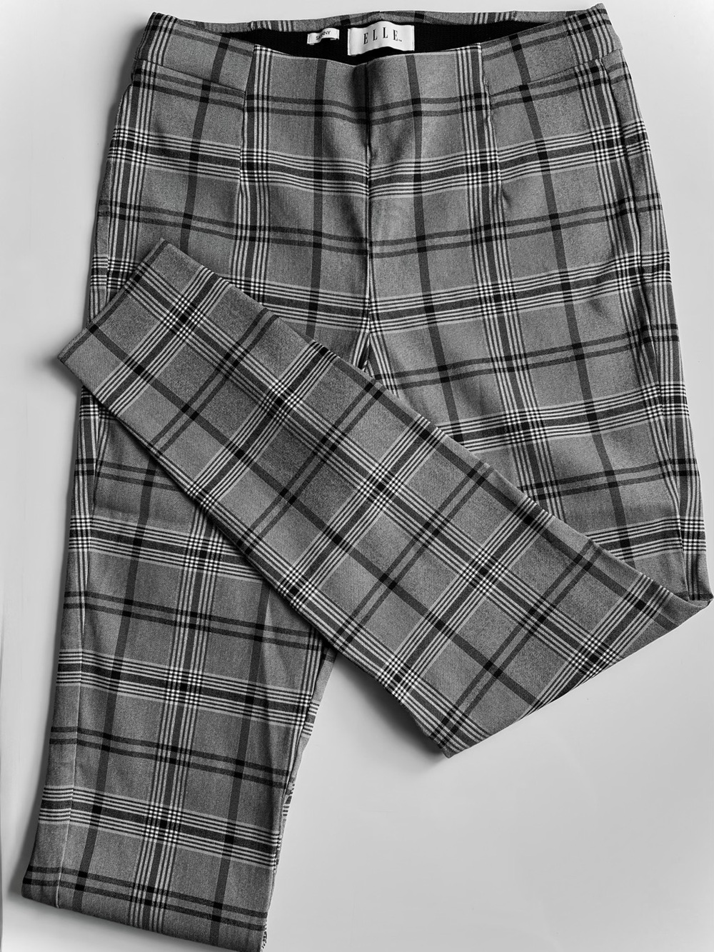 ELLE Women’s Skinny Fit Plaid Size M